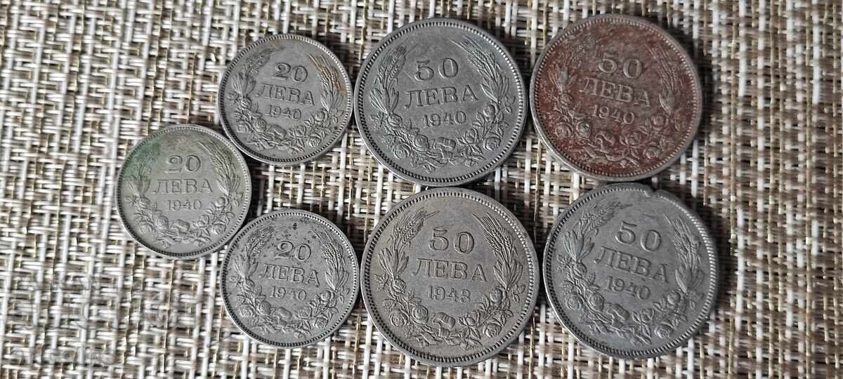 LOT/ SET 7 MONEDE 20-50 LEVA 1940-43 cu preț € 3.99 | 7.80 BGN