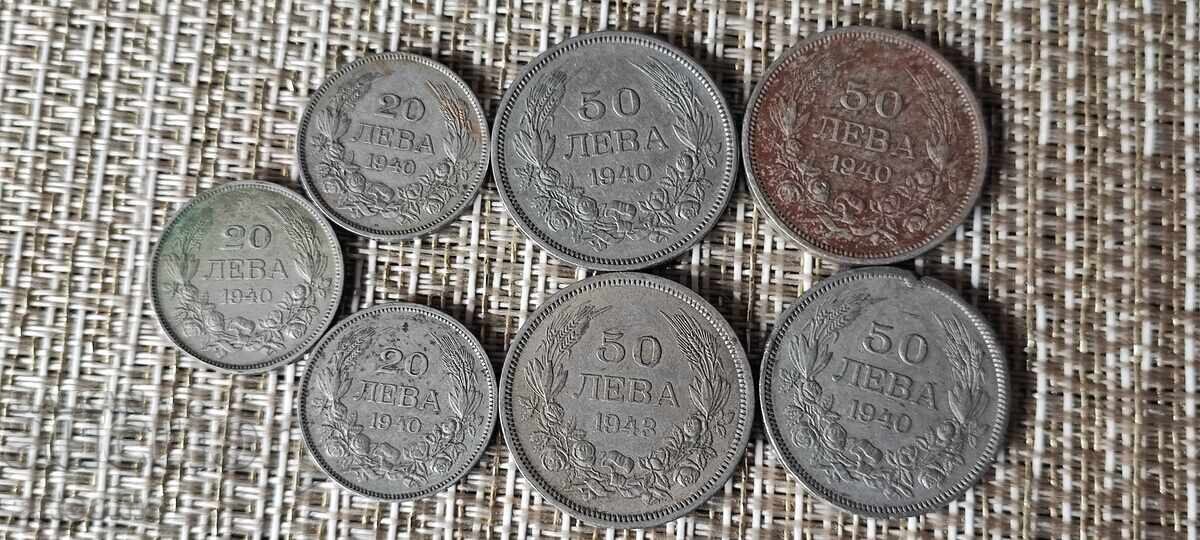 LOT/ SET 7 MONEDE 20-50 LEVA 1940-43