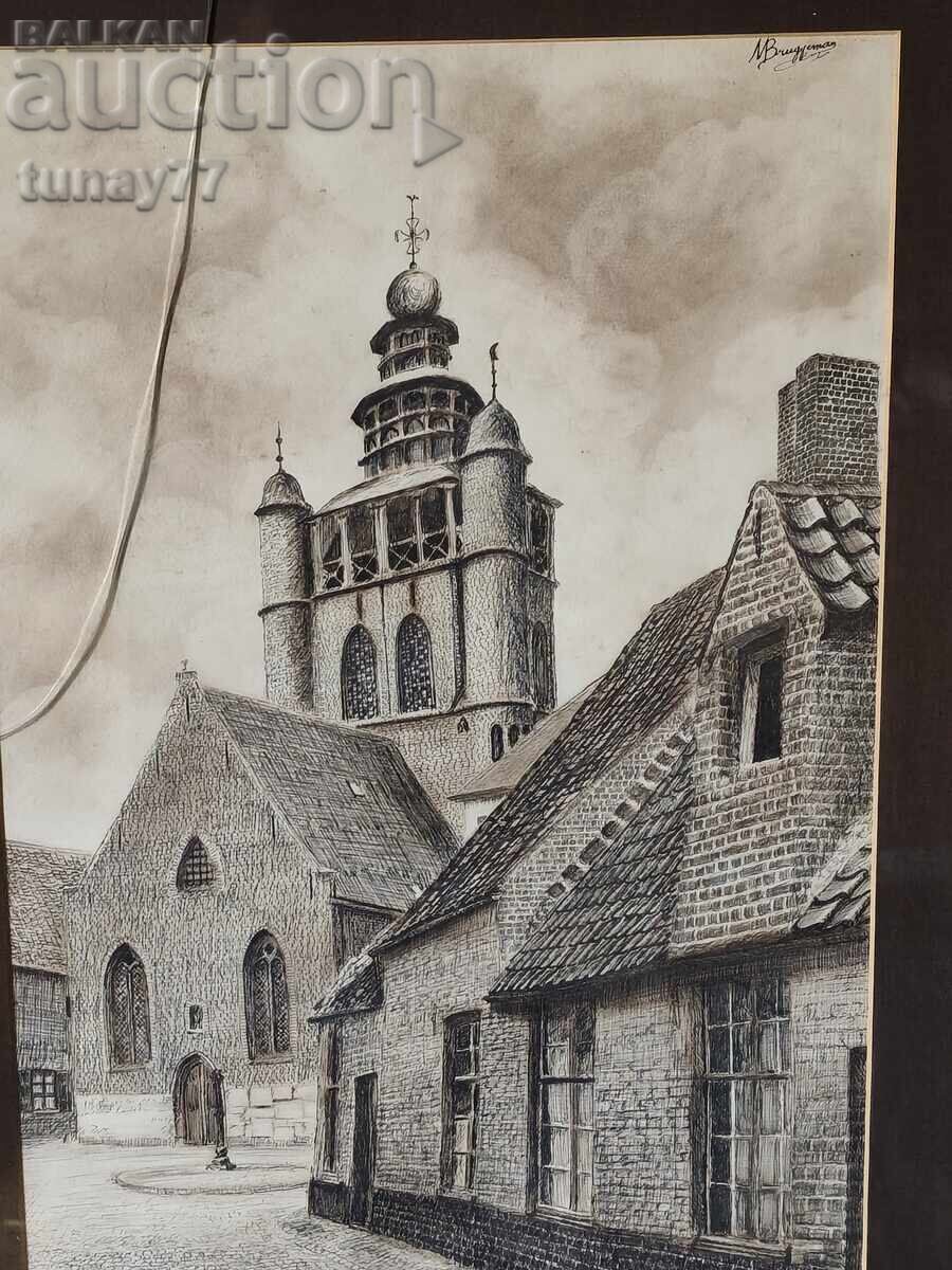 Livrarea TABLOU MARE Biserica din Ierusalim (Jeruzalemkerk) Grafică
