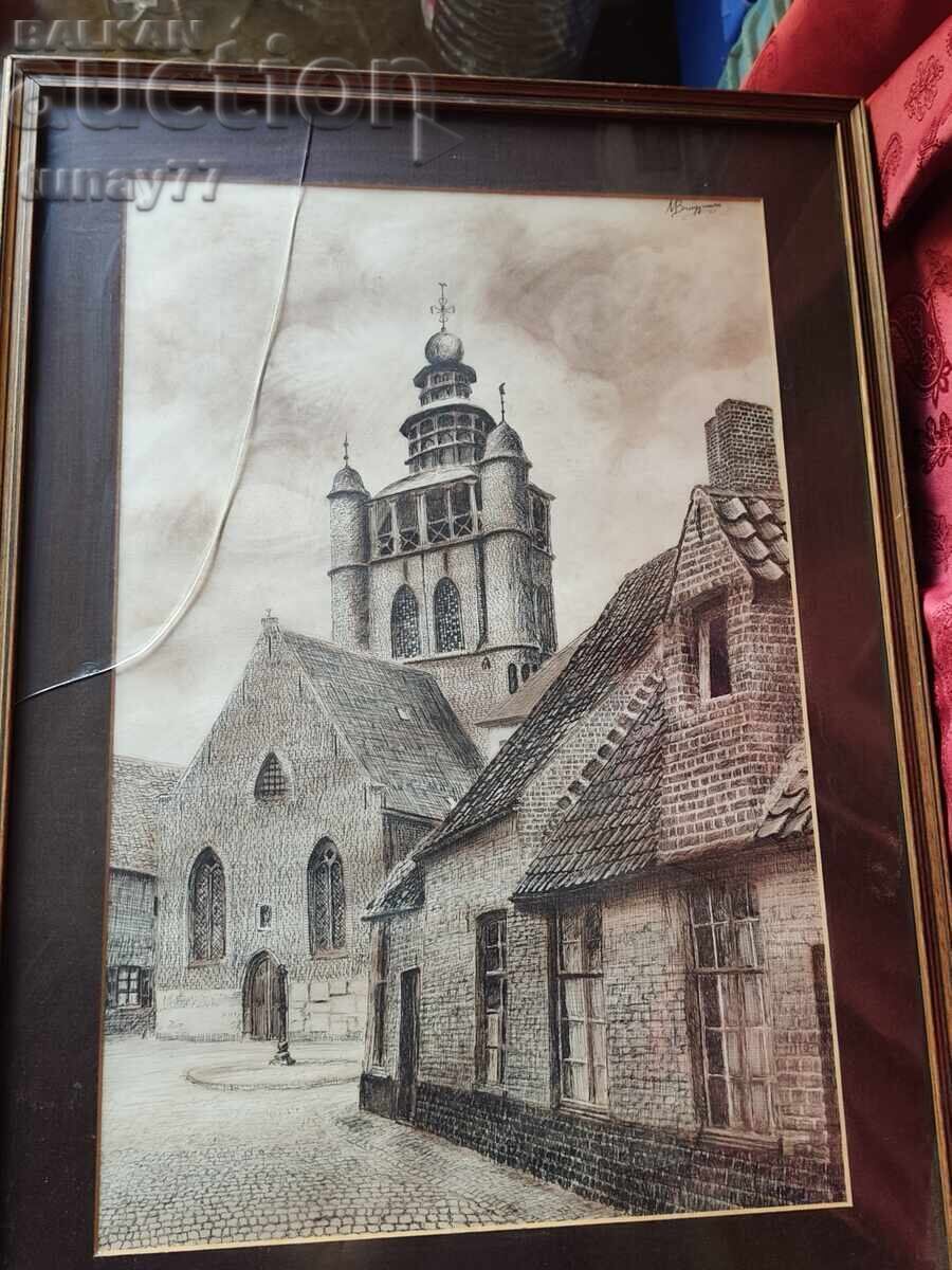 TABLOU MARE Biserica din Ierusalim (Jeruzalemkerk) Grafică - 7