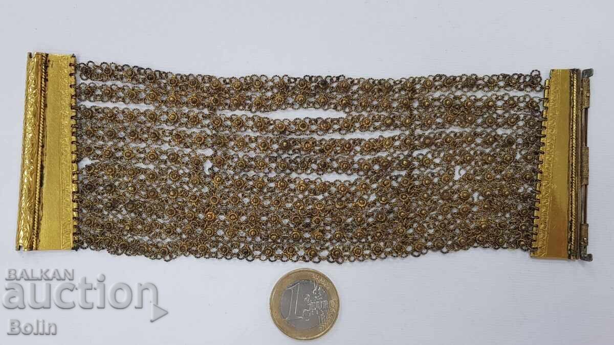 Delivery of Top row silver, gold-plated Revival period bracelet - 19th century