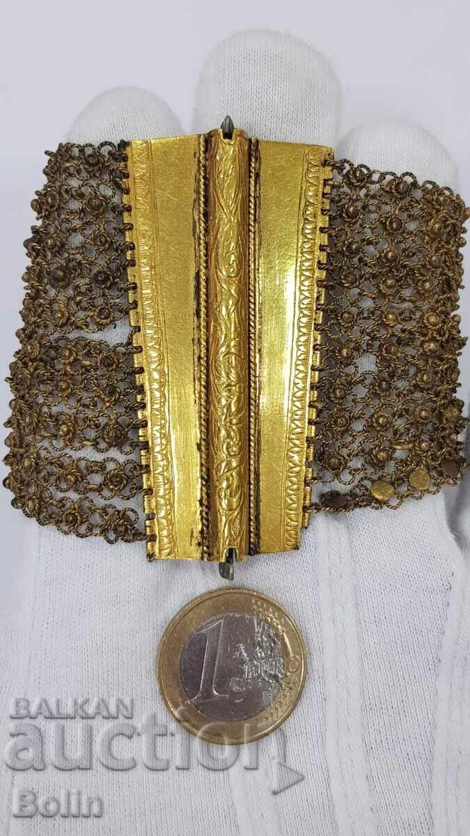Top row silver, gold-plated Revival period bracelet - 19th century