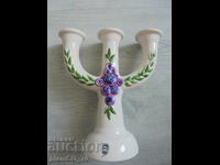 No. 8677 Vintage porcelain candle holder with three candle sockets