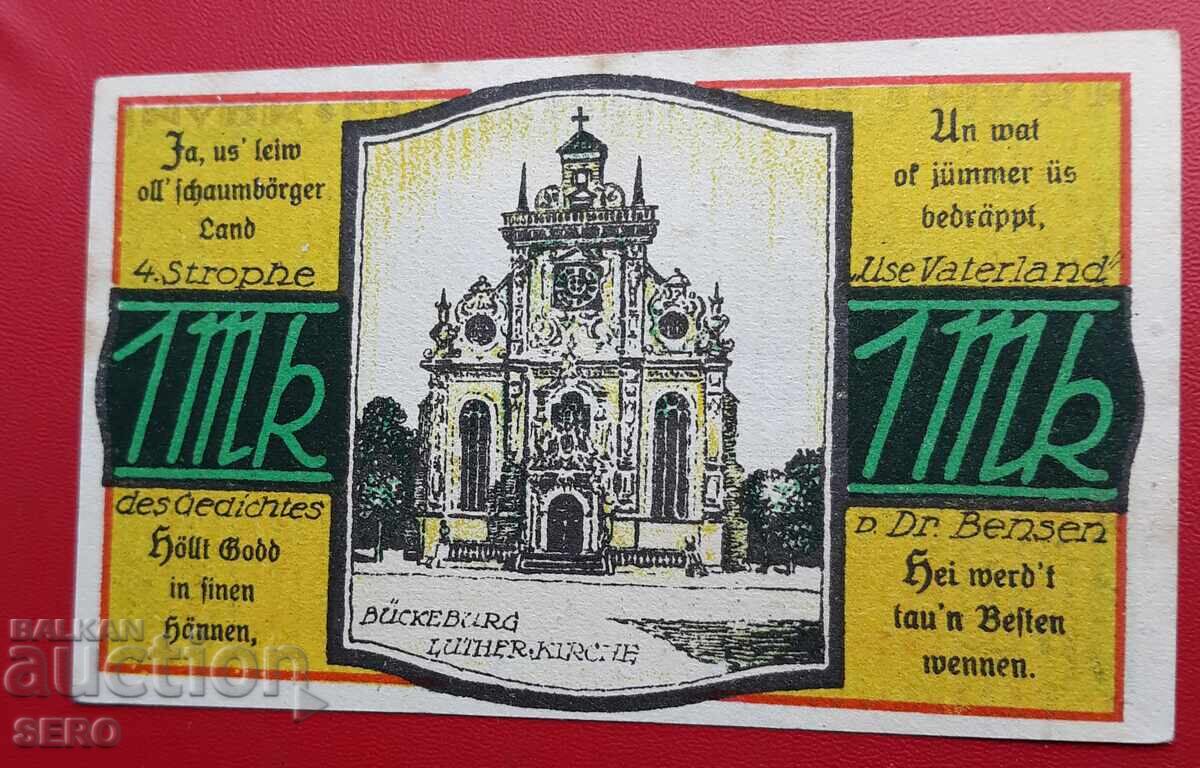 Banknote-Germany-Saxony-Bückeburg 1 Mark 1921