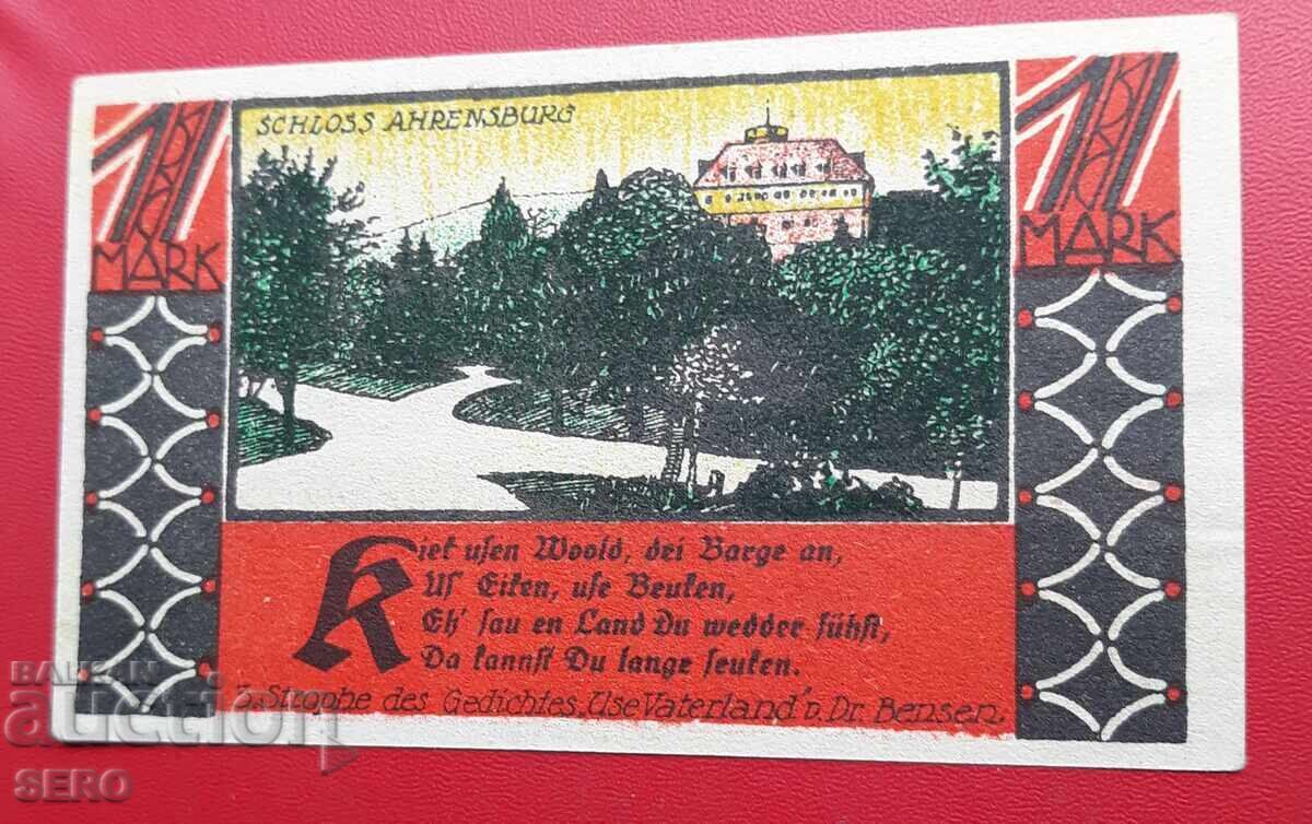 Τραπεζογραμμάτιο-Γερμανία-Σαξονία-Bückeburg-1 μάρκο 1921