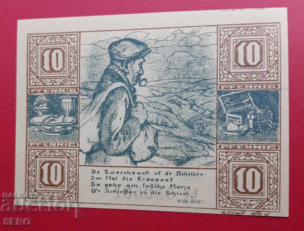 Banknote-Germany-Rhineland-Palatinate-Birkenfeld-10 pfennig 1921 with price € 1.00 | 1.96 BGN