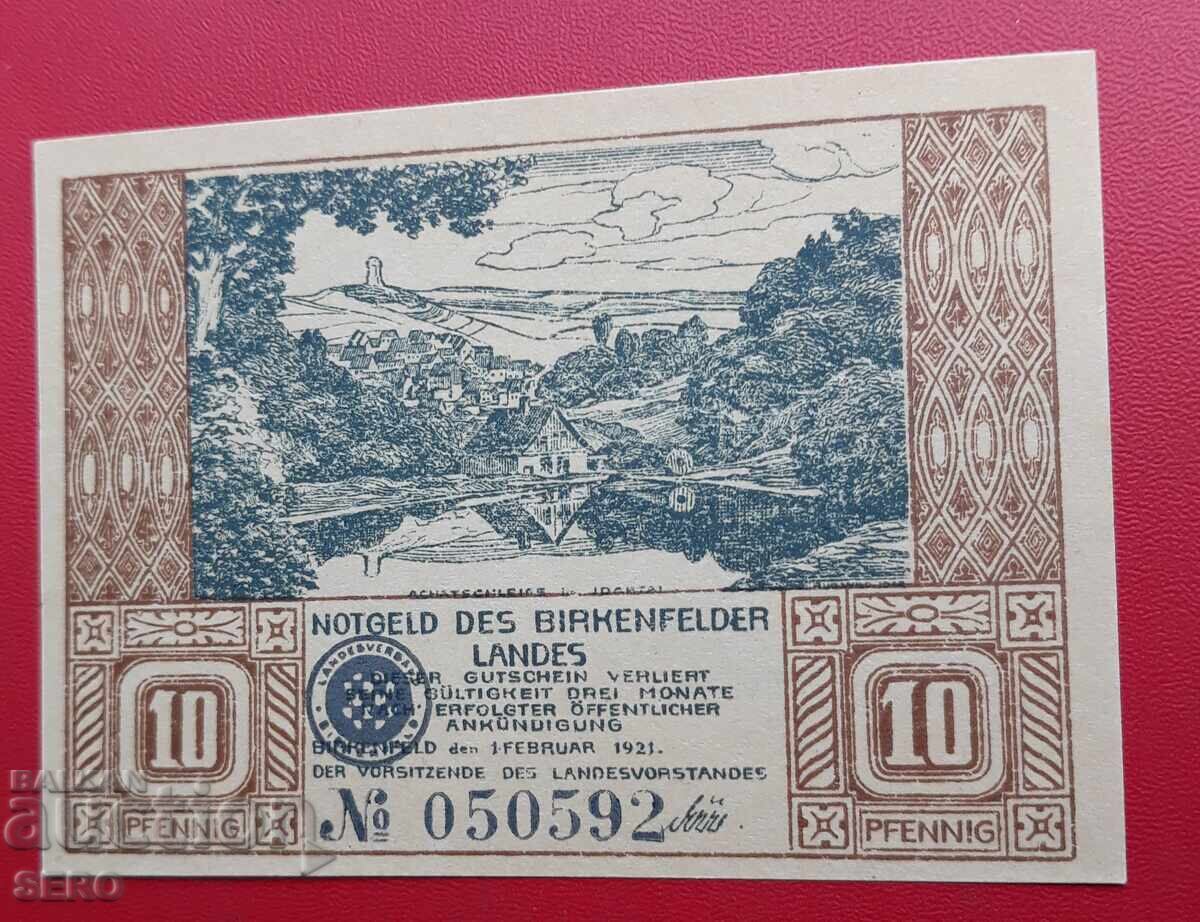 Banknote-Germany-Rhineland-Palatinate-Birkenfeld-10 pfennig 1921