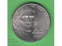 (¯`'•.¸ 5 cents 2022 (P) USA UNC- ¸.•'´¯)