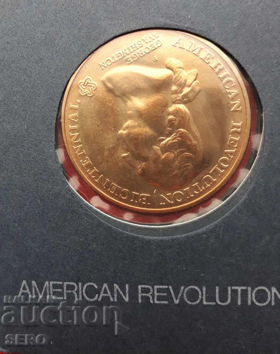USA-medal-200 years USA 1972 and postage stamps in commemorative envelope with price € 6.01 | 11.75 BGN