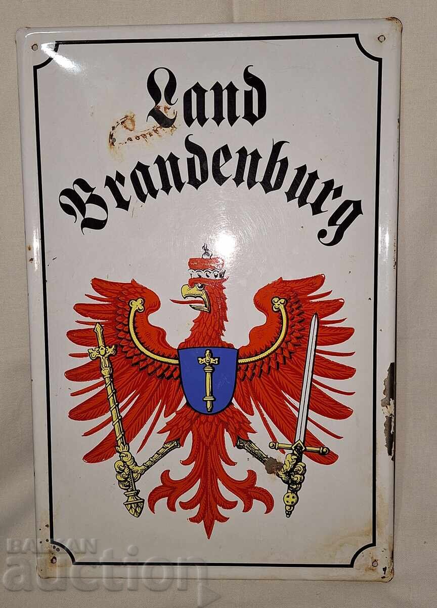 Παλιά μεταλλική ταμπέλα--land Brandenburg Παλιά μεταλλική ταμπέλα--land Brandenburg