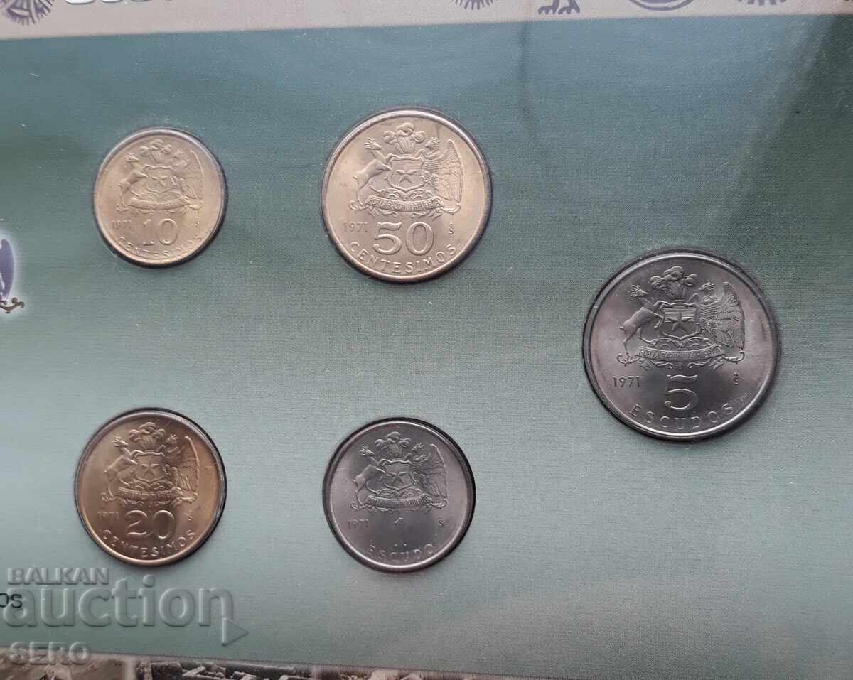 Σετ νομισμάτων Χιλής 1971 (5 νομίσματα) με τιμή € 4.01 | 7.84 BGN