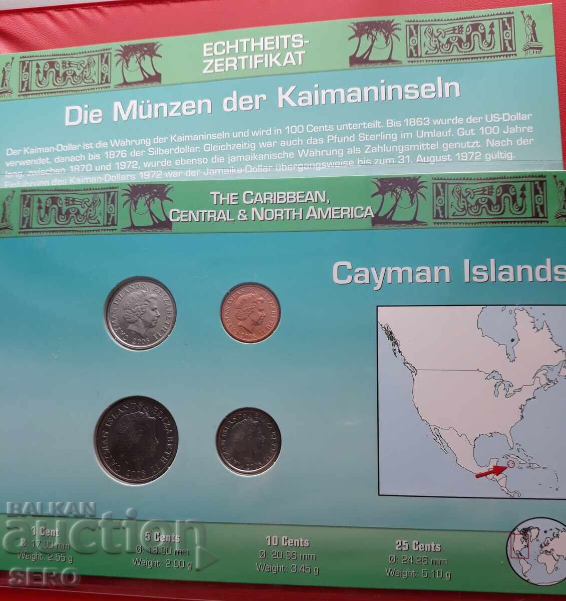 Δημοπρασία Σετ 4 νομισμάτων Cayman 2005-2008