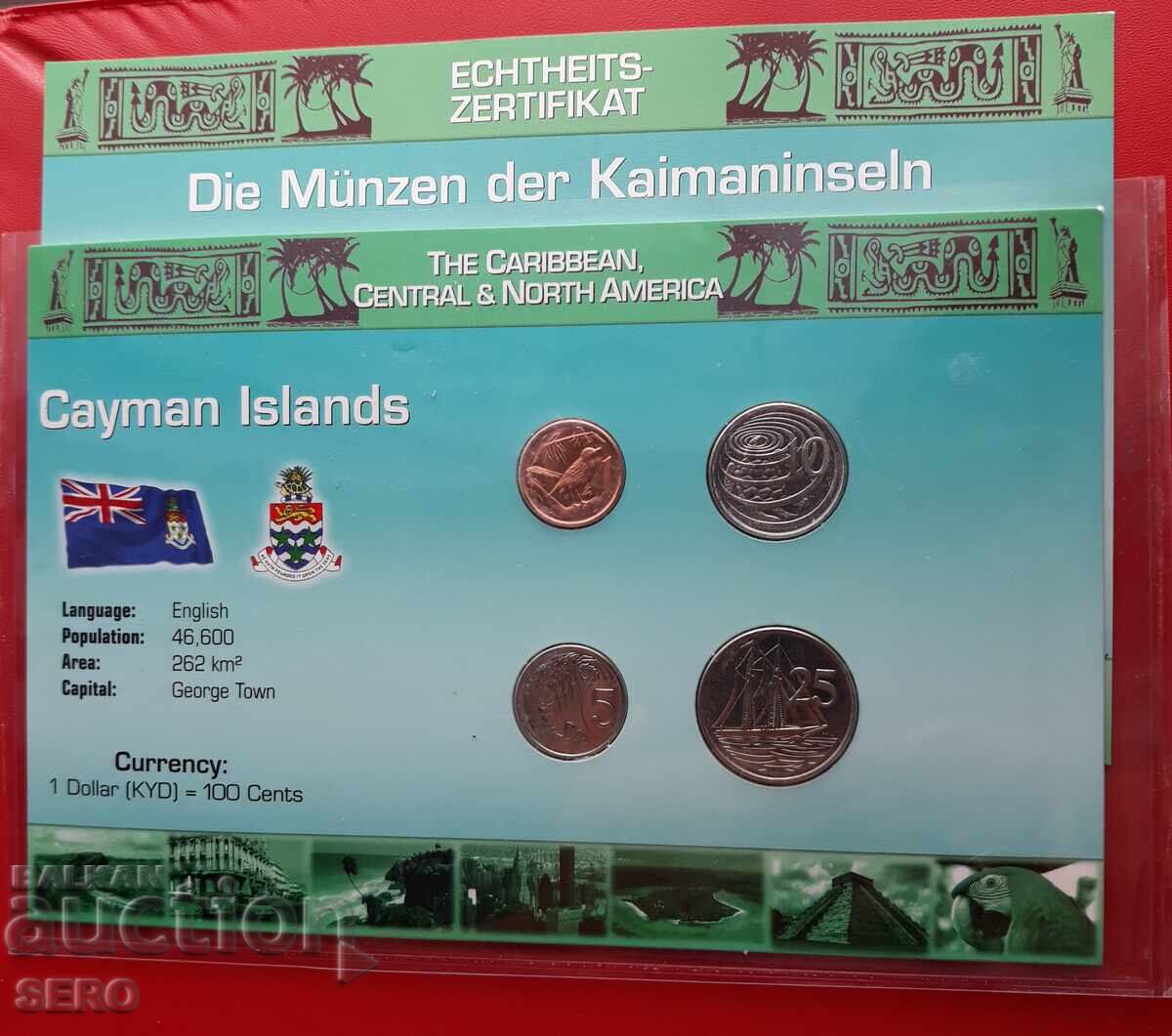 Σετ 4 νομισμάτων Cayman 2005-2008