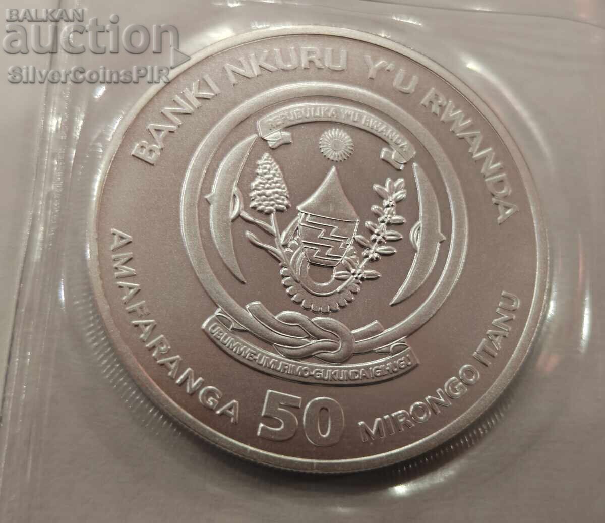 Ασημένιο νόμισμα 1 oz Έτος του Ίππου 2026 Ρουάντα - 5