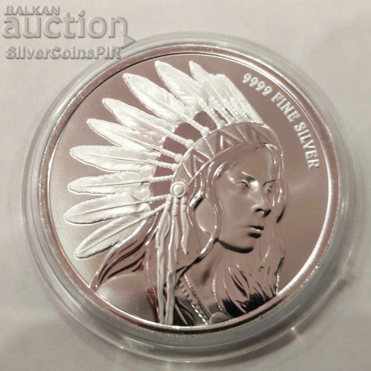 Παράδοση Ασημένιο νόμισμα 1 oz Indian & Buffalo 2026 ΗΠΑ Round
