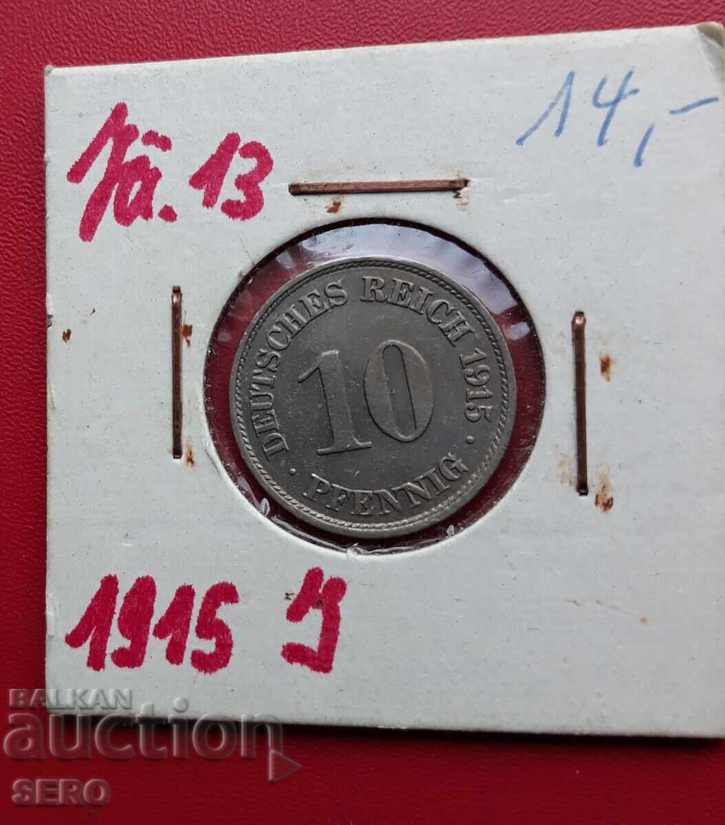 Γερμανία-10 Pfennig 1915 J-Hamburg