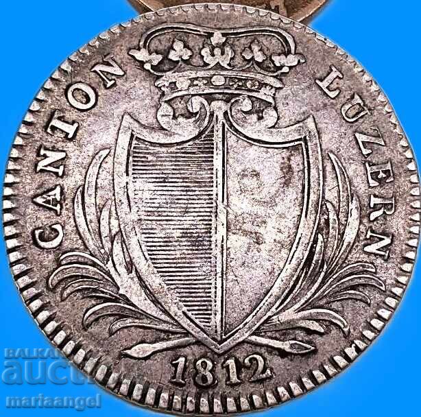 Switzerland 10 batzen 1812 7.14g Canton of Lucerne silver - rare with price € 199.00 | 389.21 BGN
