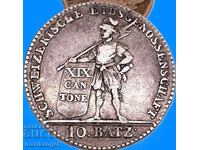 Elveția 10 batzen 1812 7,14g cantonul Lucerna argint - rară