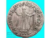 4 baiocchi 1709 Vatican Muraiola 2.90g 23mm Clement al XI-lea
