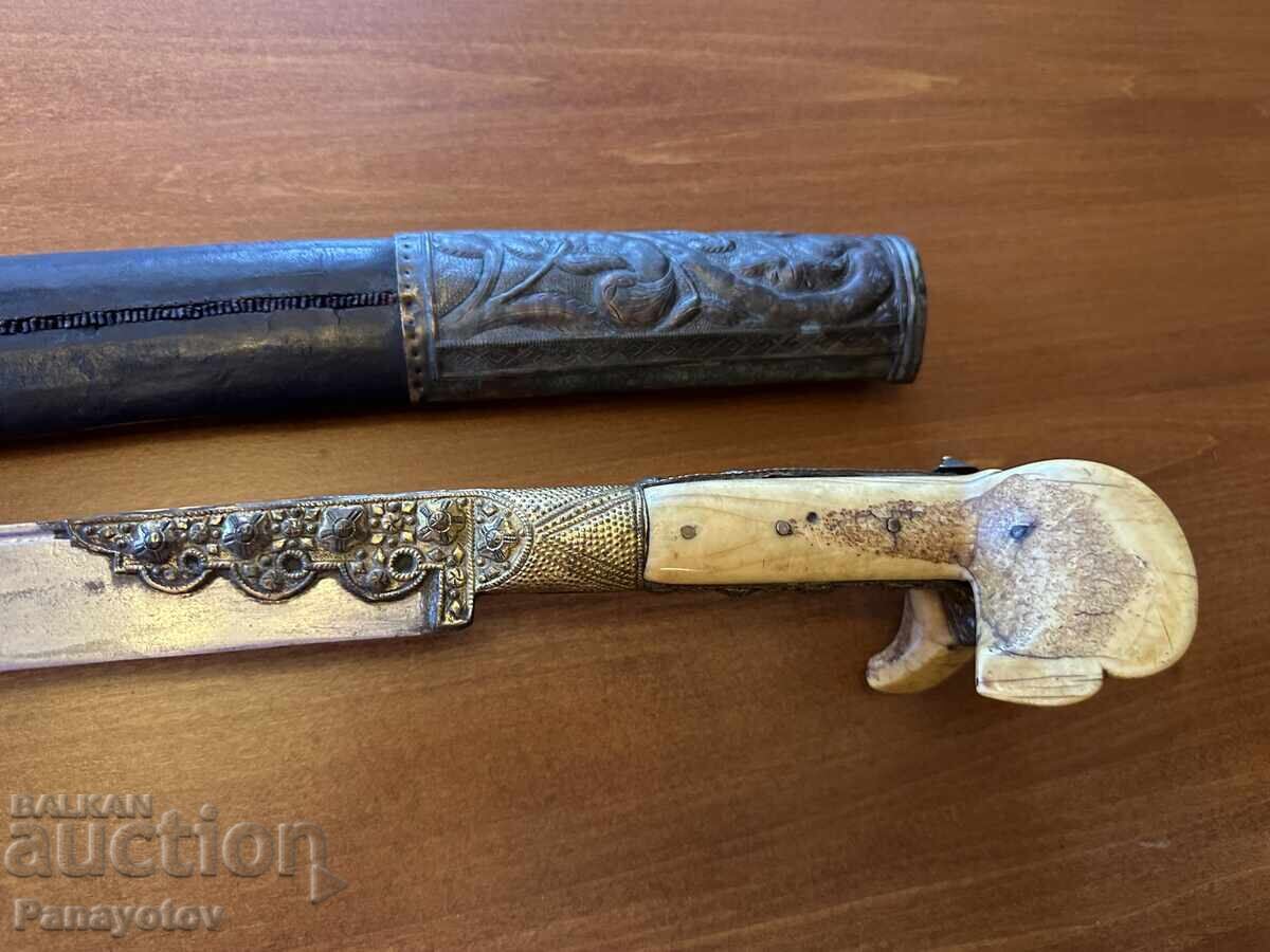 ОСМАНСКИ ЯТАГАН БЪЛГАРСКИ САБЯ  НОЖ КОРТИК ПОЗЛАТЕН ПЛОВДИВ с цена € 6950.00 | 13593.07 лв.