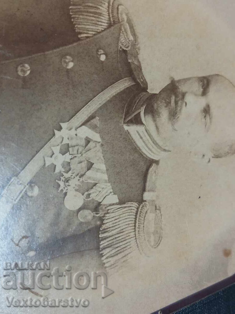 Аукцион Фотография-Стара снимка-Картон-ВОЕННА-ОФИЦЕР