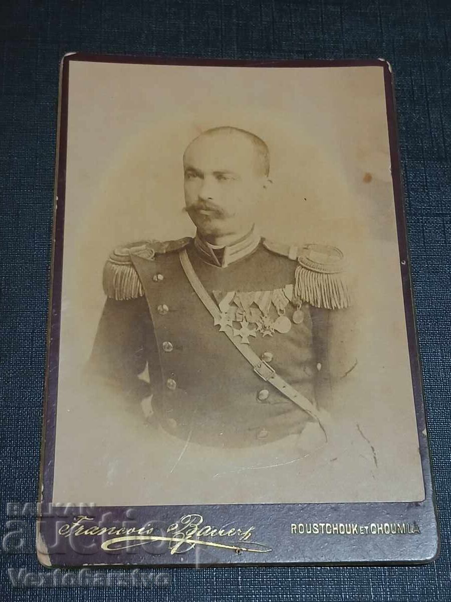 Фотография-Стара снимка-Картон-ВОЕННА-ОФИЦЕР