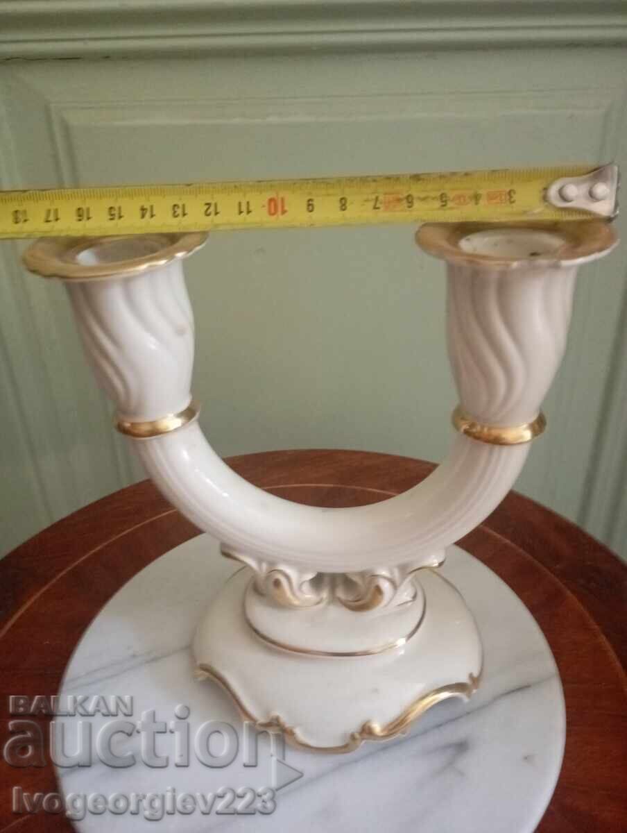Auction  Porcelain candle holder