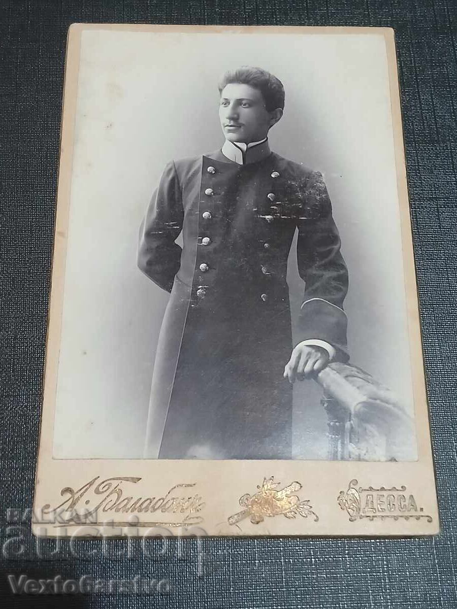 Фотография-Стара снимка-Картон-ВОЕННА-ОФИЦЕР-УНИФОРМА