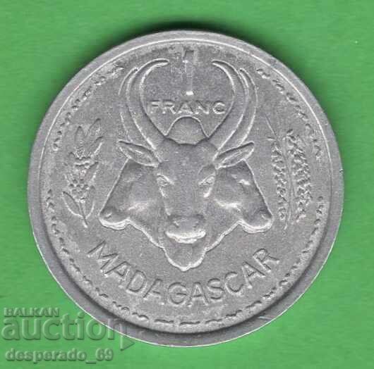 (¯`'•.¸ 1 franc 1958 MADAGASCAR ¸.•'´¯)