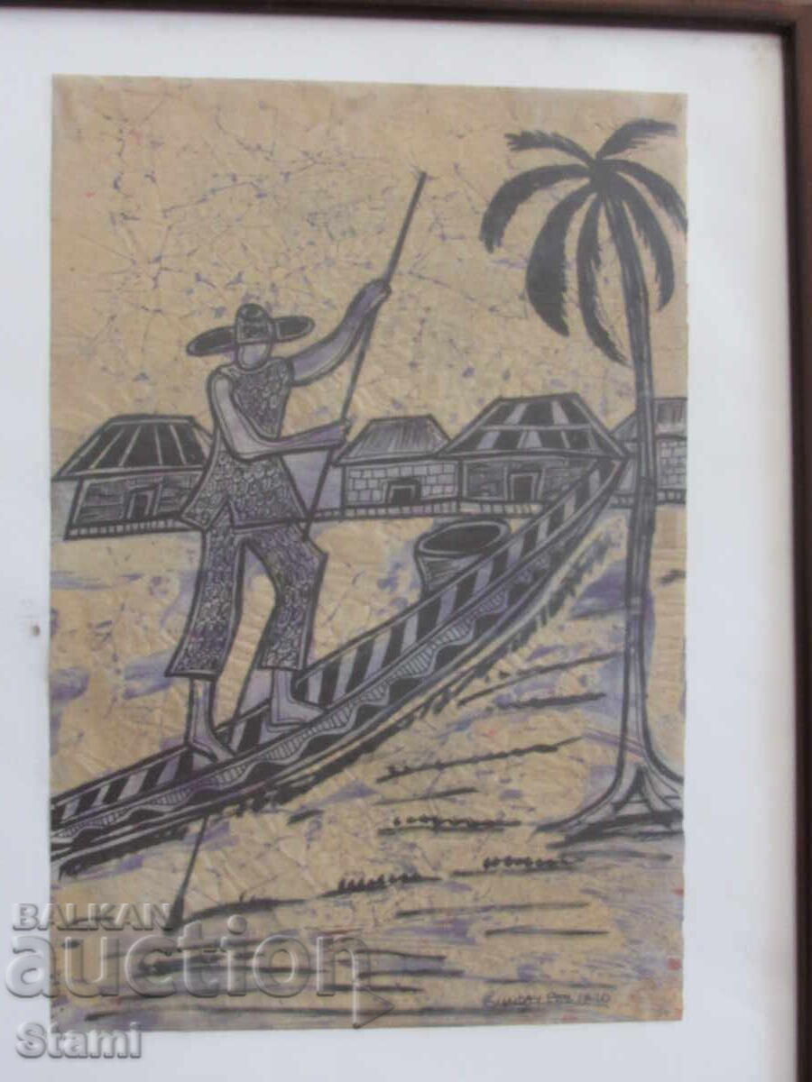 Tablou pe hârtie de orez-Nigeria Tablou pe hârtie de orez-Nigeria