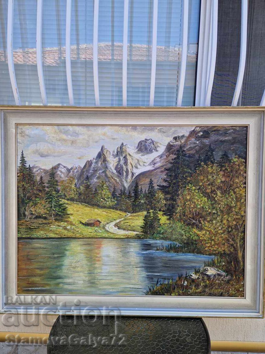 Auction  Great German antique oil painting on canvas