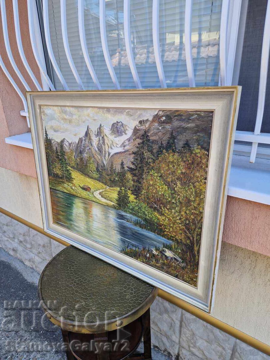 Great German antique oil painting on canvas - 6