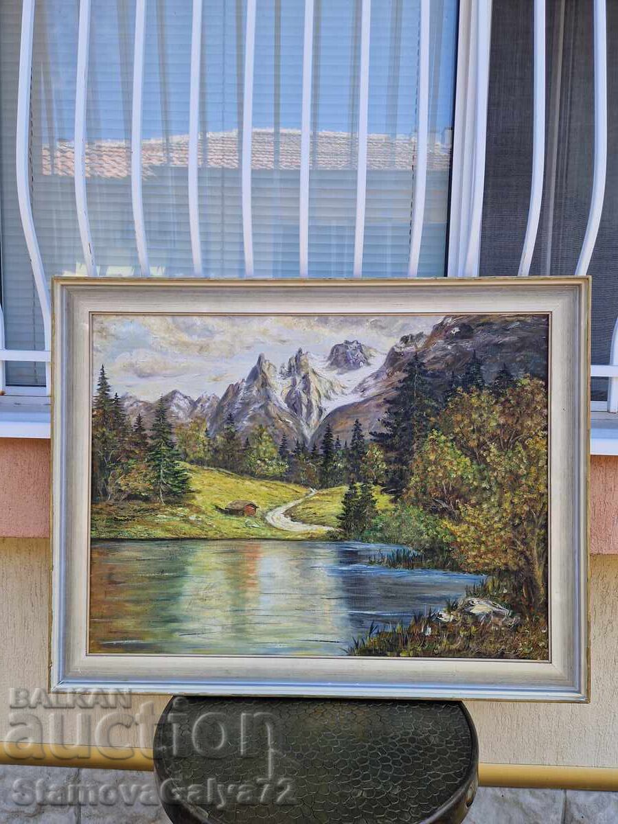 Great German antique oil painting on canvas