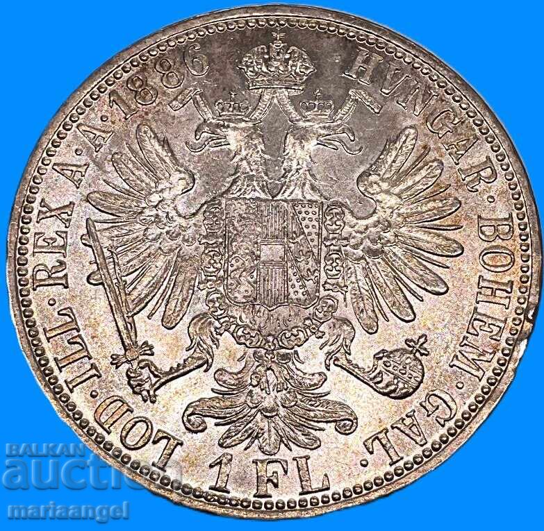 Austria 1 florin 1886 Franz Joseph I argint Patină aurie cu preț € 48.80 | 95.44 BGN