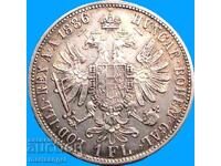 Hungary 1 Florin 1886 Franz Joseph I Silver