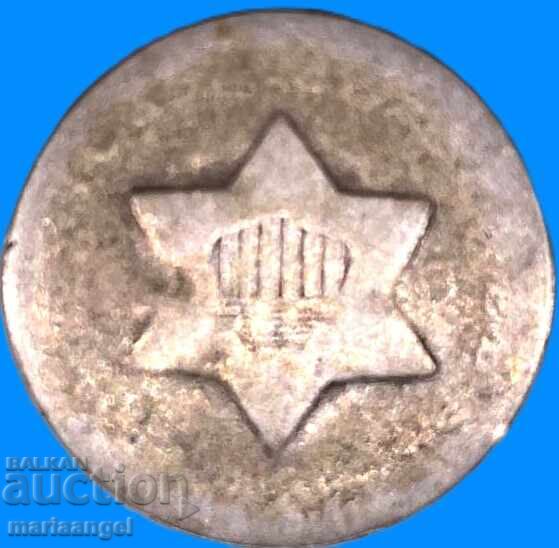 3 cenți 1853 SUA Lună și stele argint - 6 3 cenți 1853 SUA Lună și stele argint - 6