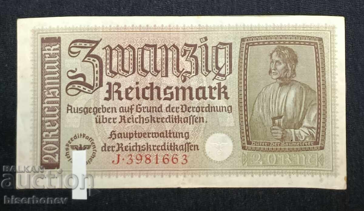 Германия , 20 марки , 1940 - 1945 г, VF+