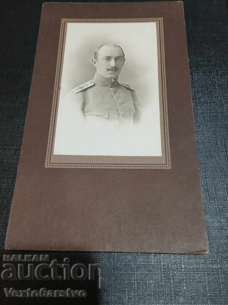 Фотография-Стара снимка-Картон-ВОЕННА-ОФИЦЕР-УНИФОРМА