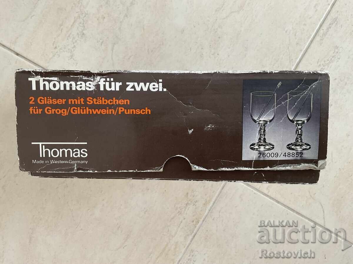 Auction  Vintage. Two cocktail glasses, "Thomas", West Germany