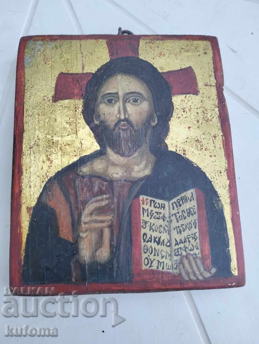 Hand-painted wooden icon