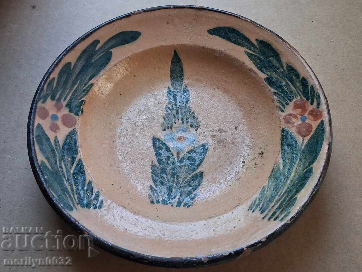 Auction  Old clay pot, pottery, plate