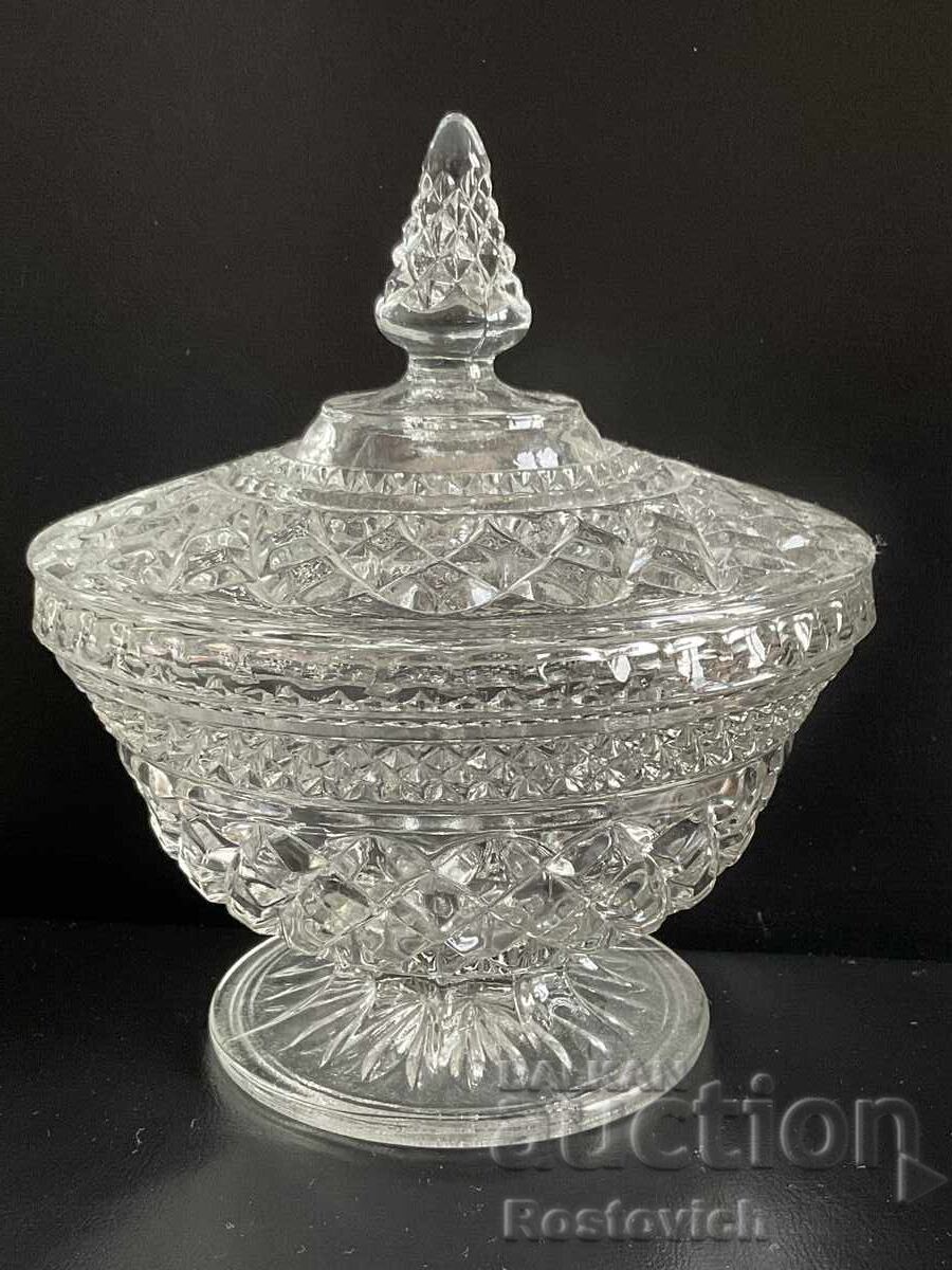 Anchor Hocking candy bowl with lid, USA
