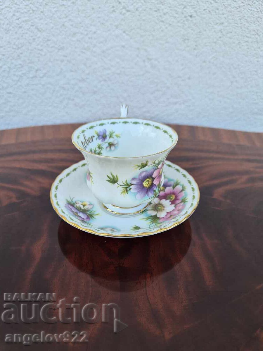 Auction English porcelain teacup ROYAL ALBERT month of October Auction English porcelain teacup ROYAL ALBERT month of October