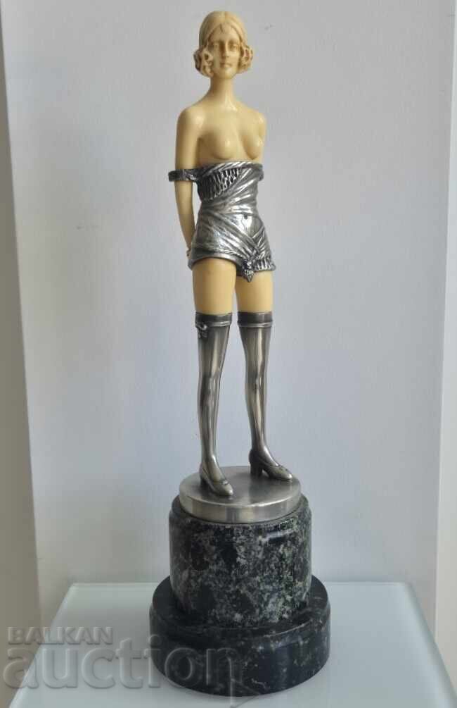 Bruno Zach 1891–1935 Το μαστίγιο ιππασίας γλυπτό ART DECO Wien