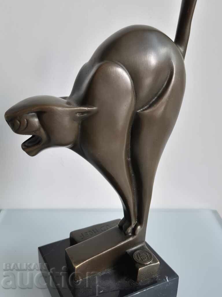 Chris van der Hoef 1875–1933 Frightened Cat Plastic ART DECO - 5