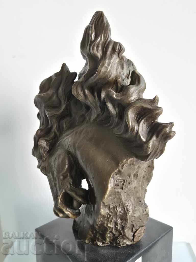 Livrarea Sculptură din bronz Cal de foc din astrologia chineză ART DECO