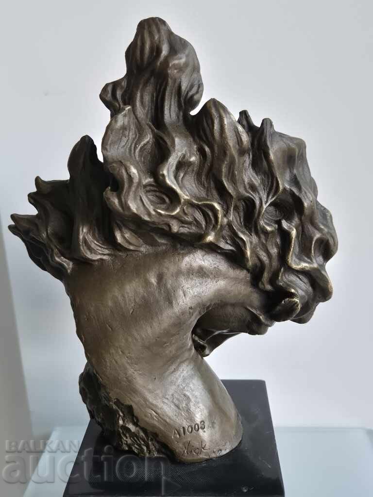 Sculptură din bronz Cal de foc din astrologia chineză ART DECO - 5