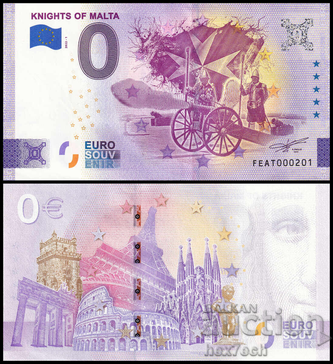 ❤️ ⭐ Malta 2022 0 euro Knights of Malta UNC nouă ⭐ ❤️