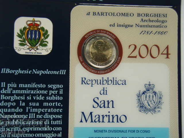 2 Euro 2004 San Marino Bartolomeo Borghesi San Marino 2 Euro