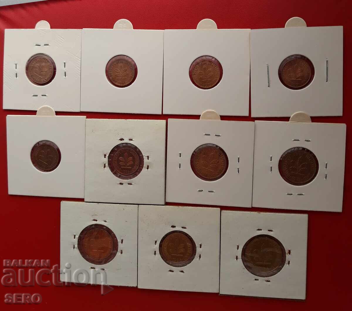 Γερμανία - παρτίδα 6x1, 5x2, 1x5 και 1x10 πένιγκ - διάφορα έτη με τιμή € 0.51 | 1.00 BGN